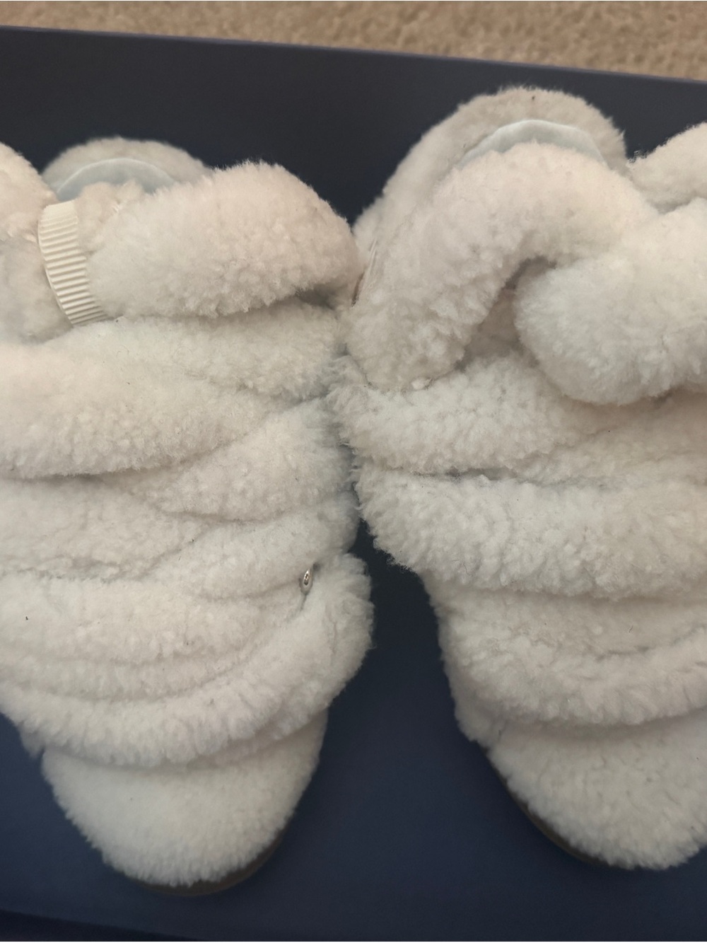 Lanvin White Plush Shearling Sneaker Slippers